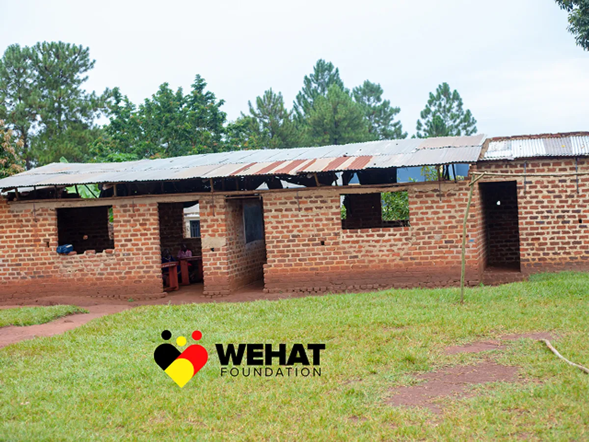 School building under construction in eastern Uganda supported by WEHAT Foundation Uganda NGO 2023